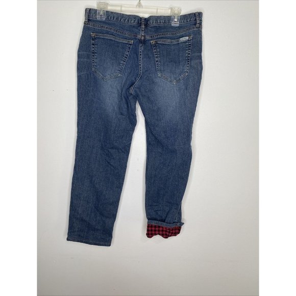 Eddie Bauer Flannel Lined Jeans Womens Sz 10 Boyfriend Fit Denim - Picture 5 of 8